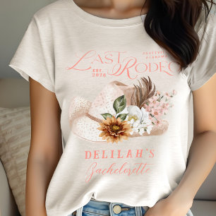 Last Rodeo Chic Cowgirl Hat Western Bridal Party Tri-Blend Shirt