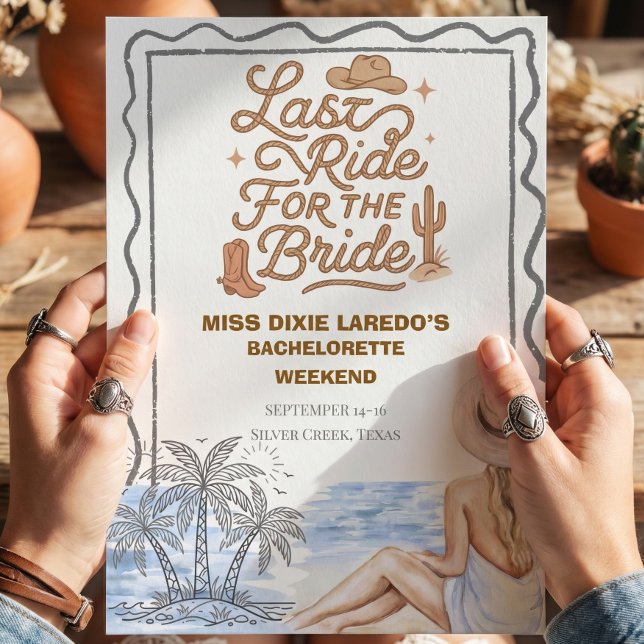 Last Rodeo Classic Modern Bachelorette Week Party Invitation (Creator Uploaded)