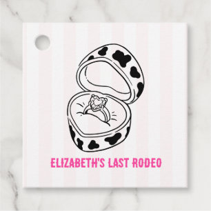 Last Rodeo Cow Print Ring Nash Bash Bachelorette Favour Tags