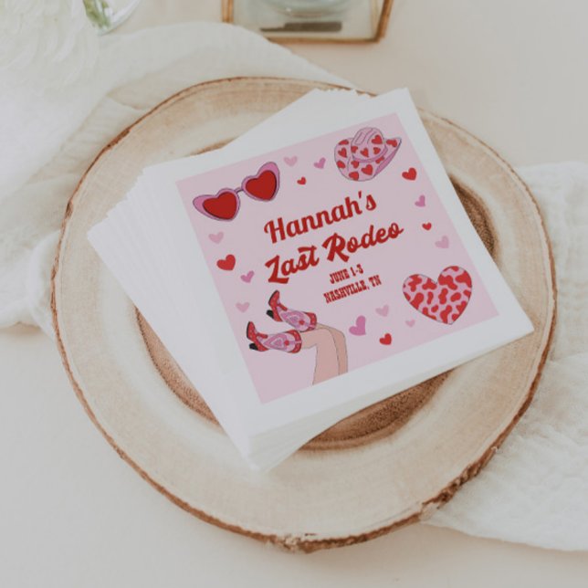 Last Rodeo Cowgirl Bachelorette Cocktail Napkins (Creator Uploaded)
