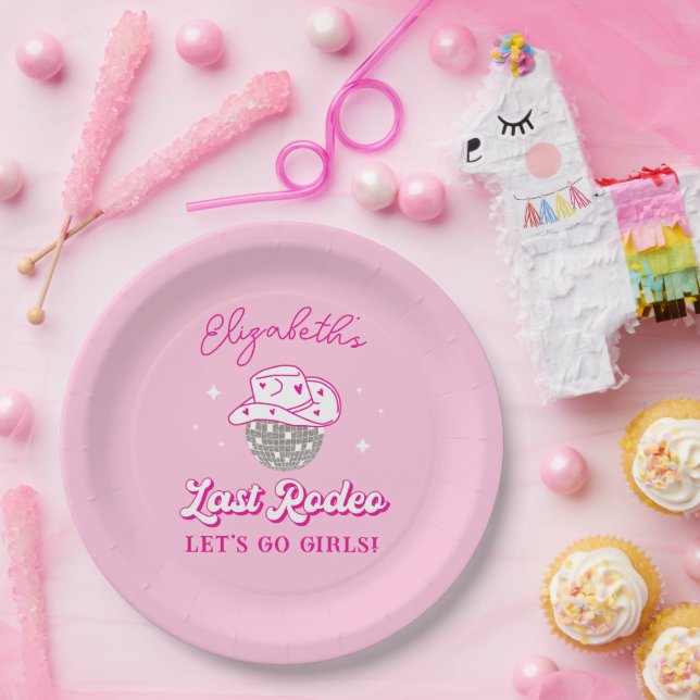 Last Rodeo Cowgirl Bachelorette Let's Go Girls Paper Plate (Party)