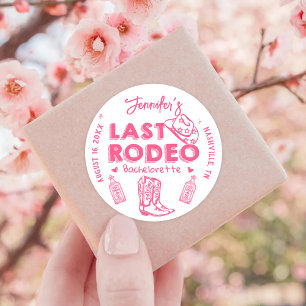 Last Rodeo Cowgirl Bachelorette Party Classic Round Sticker