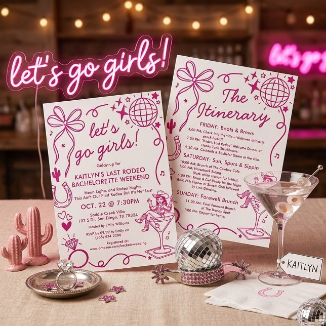 Last Rodeo Cowgirl Bachelorette Weekend Itinerary Invitation (Creator Uploaded)