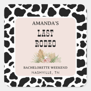 Last Rodeo Cowgirl Bachelorette Weekend Party Square Sticker