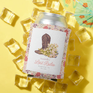 Last Rodeo Cowgirl Boot Floral Bachelorette Can Cooler