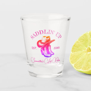 Last Rodeo Cowgirl Boots Hat Bachelorette Party Shot Glass