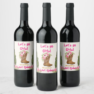 Last Rodeo Cowgirl  Bridal Shower  Wine Label