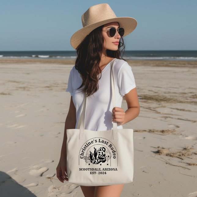 Last Rodeo Cowgirl Western Bachelorette party  Large Tote Bag (Creator Uploaded)