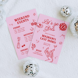Last Rodeo Disco Cowgirl Bachelorette Invitation