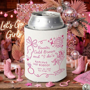 Last Rodeo Disco Cowgirl Bachelorette Party Can Cooler