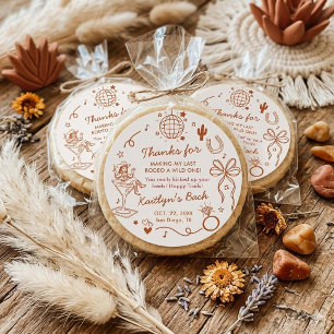 Last Rodeo Disco Cowgirl Bachelorette Party Favor Classic Round Sticker