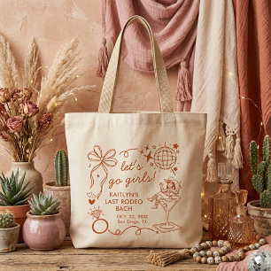 Last Rodeo Disco Cowgirl Bachelorette Party Large Tote Bag