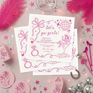 Last Rodeo Disco Cowgirl Bachelorette Party Napkin