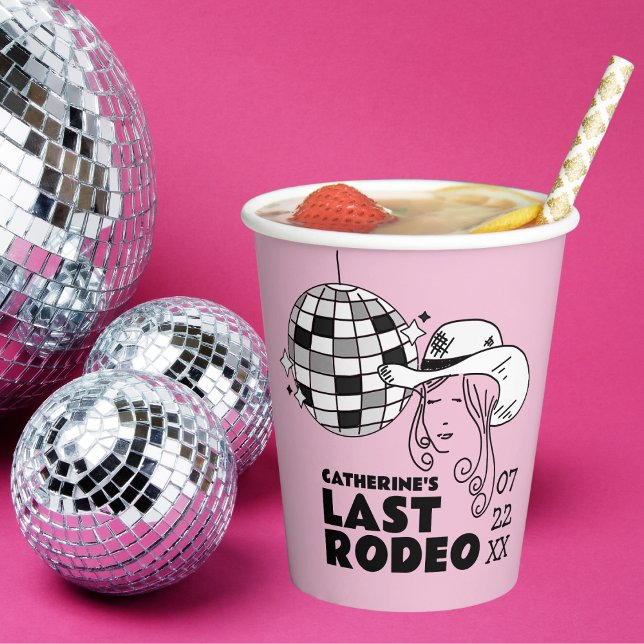 Last Rodeo Disco Cowgirl Bachelorette Party  Paper Cups (Creator Uploaded)