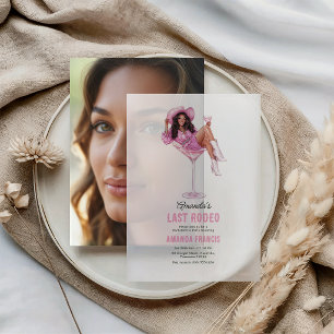 Last Rodeo Disco Cowgirl Vellum Bachelorette Party Invitations