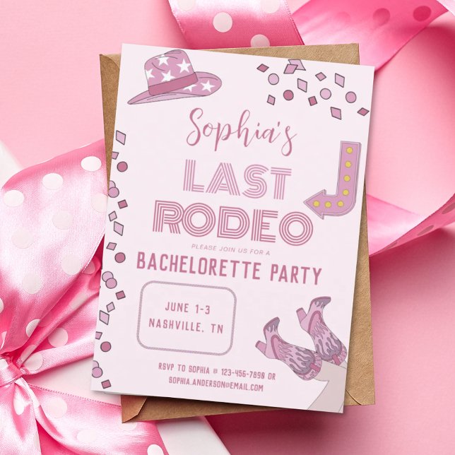 Last Rodeo Nash Bash Nashville Bachelorette Party Invitation (Creator Uploaded)