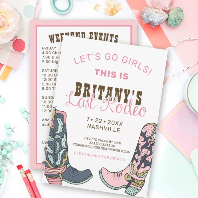 Last Rodeo Nashville Bachelorette Weekend Party Invitation (Creator Uploaded)