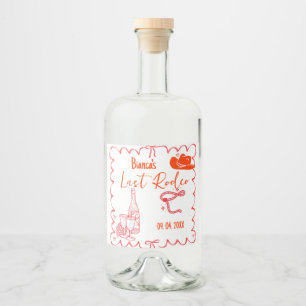 Last Rodeo Nashville Bachelorette Weekend Party Liquor Bottle Label