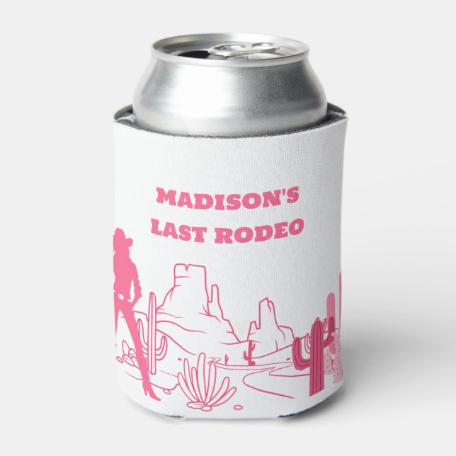 Last Rodeo Pink Bachelorette Party Can Cooler (Can Front)