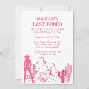 Last Rodeo Pink Bachelorette Party Weekend Invitation