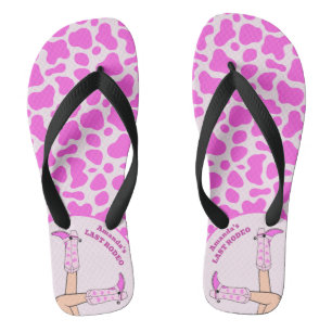 Last Rodeo Pink Cowgirl Bridal Bachelorette Part Jandals