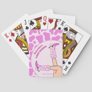 Last Rodeo Pink Cowgirl Bridal Shower Party Playing Cards