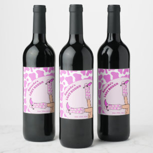 Last Rodeo Pink Cowgirl Bridal Shower Party Wine Label