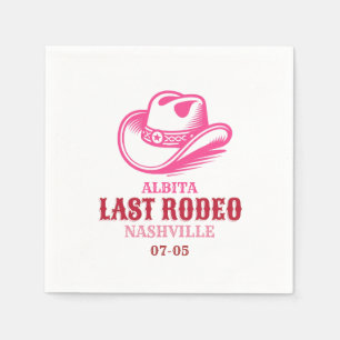 last rodeo pink cowgirl hat napkin