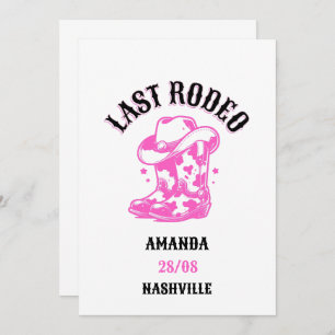 last rodeo pink cowgirl invitation