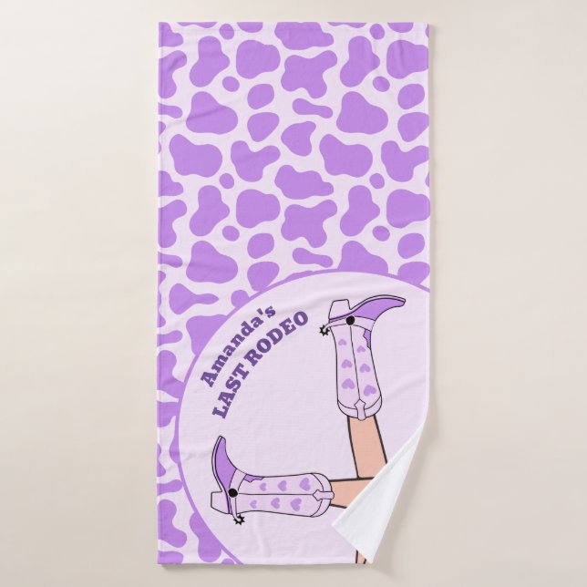 Last Rodeo Purple Cowgirl Bridal Bachelorette Part Bath Towel (Bath Towel)