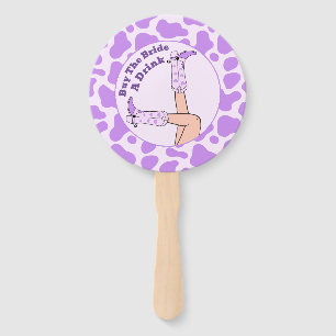 Last Rodeo Purple Cowgirl Buy The Bride A Drink Hand Fan