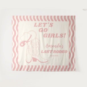 Last Rodeo Retro Western Bachelorette Party Tapestry