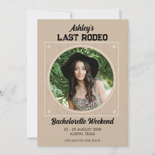 Last Rodeo Texas Bachelorette Destination Weekend  Invitation (Front)