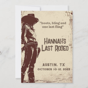Last Rodeo Western Bachelorette Weekend  Invitation