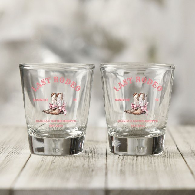 Last Rodeo Western Coquette boots Bachelorette  Shot Glass (Creator Uploaded)