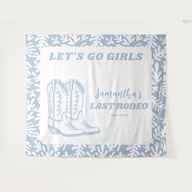 Last Rodeo Western Cowgirl Bachelorette Party Tapestry (Front (Horizontal))