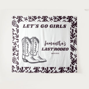 Last Rodeo Western Cowgirl Bachelorette Party Tapestry