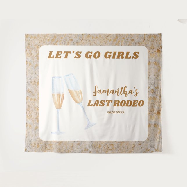 Last Rodeo Western Cowgirl Bachelorette Party Tapestry (Front (Horizontal))