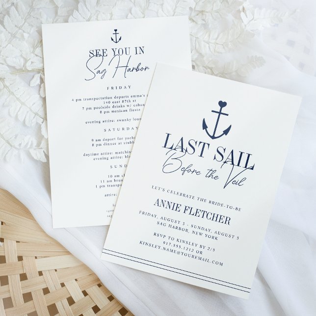 Last Sail Before the Veil Bachelorette Itinerary & Invitation (Creator Uploaded)