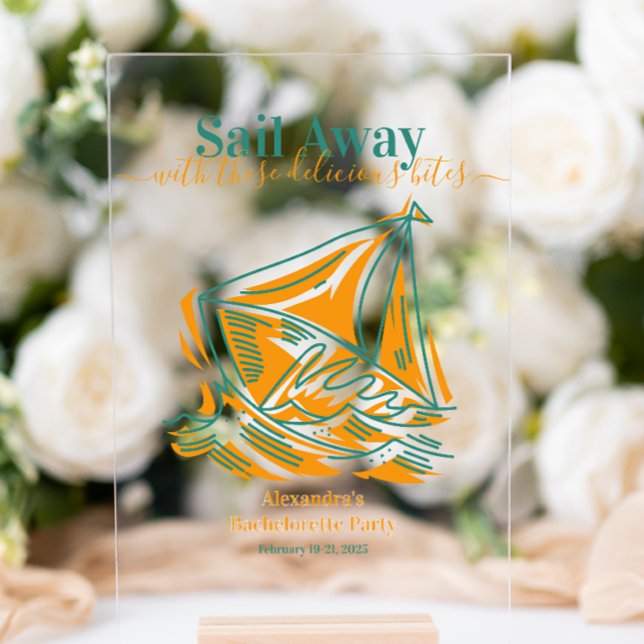 Last Sail Before the Veil Bachelorette Party  Acrylic Sign (Creator Uploaded)