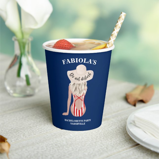 Last Sail Before The Veil Bachelorette Party Blue Paper Cups (Insitu)