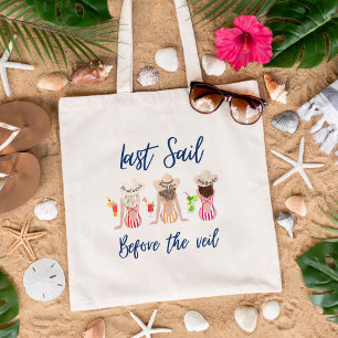 Last Sail Before The Veil Bachelorette Party Blue Tote Bag