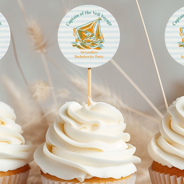 Last Sail Before the Veil Bachelorette Party  Classic Round Sticker (Creator Uploaded)