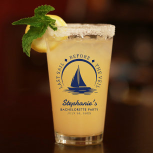Last Sail Before the Veil Bachelorette Party Glass