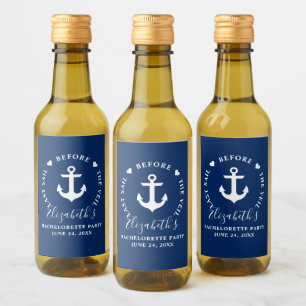 Last Sail Before The Veil Bachelorette Party Mini Wine Label