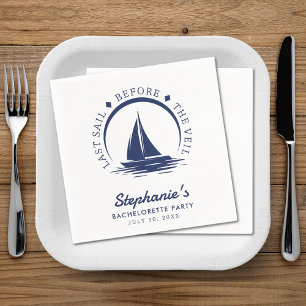 Last Sail Before the Veil Bachelorette Party Napkin