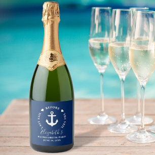 Last Sail Before The Veil Bachelorette Party Sparkling Wine Label