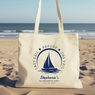Last Sail Before the Veil Bachelorette Party Tote Bag