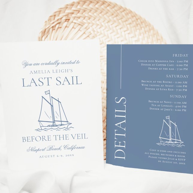 Last Sail Before The Veil Bachelorette Weekend Invitation (Creator Uploaded)