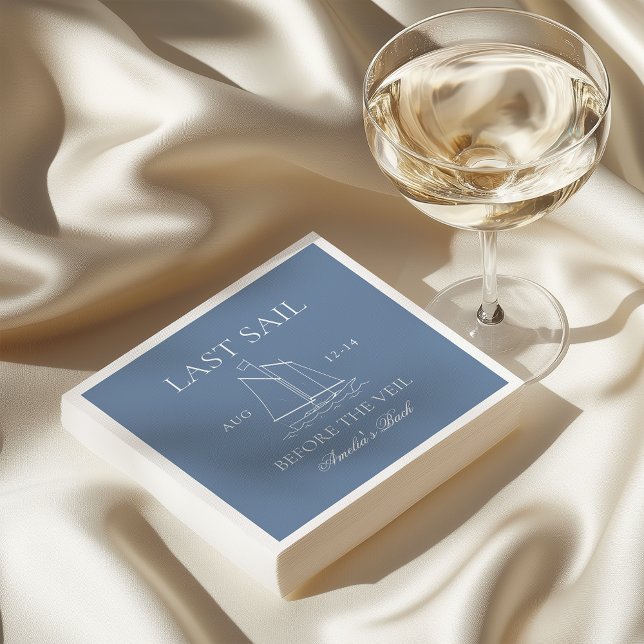 Last Sail Before The Veil Bachelorette Weekend Napkin (Creator Uploaded)